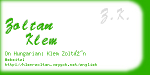 zoltan klem business card